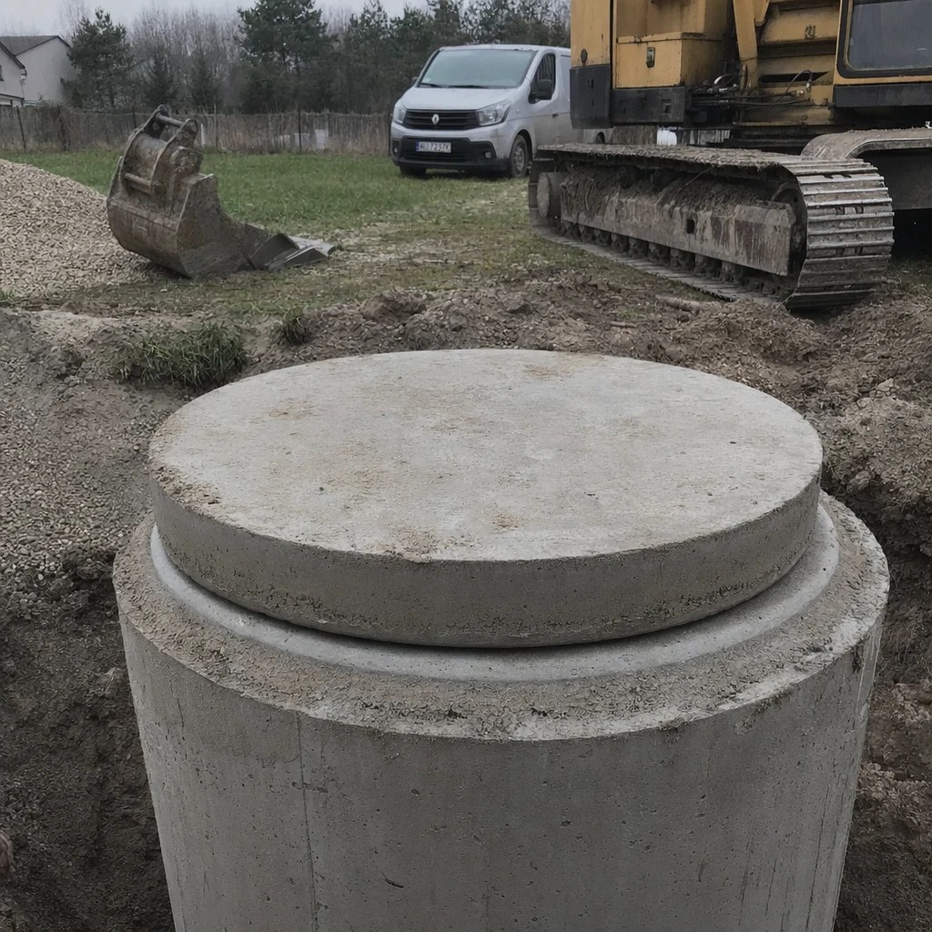 Właz betonowego szamba, detal